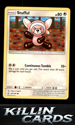 Stufful 181/236 Pokemon Common SM - Cosmic Eclipse Card NM