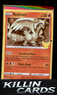 Reshiram 002/025 Pokemon Holo Rare Celebrations Card NM