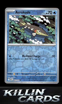 Reverse Holofoil Arrokuda 062/182 Pokemon Common SV10: Destined Rivals Card NM