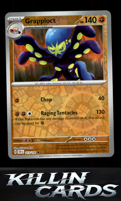Reverse Holofoil Grapploct 113/191 Pokemon Common SV08: Surging Sparks Card NM