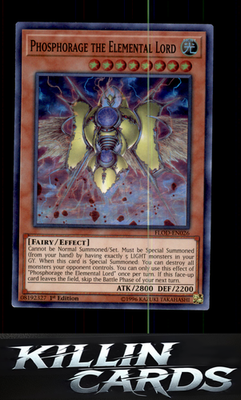 1st Edition Phosphorage the Elemental Lord FLOD-EN026 YuGiOh Super Rare Flames o