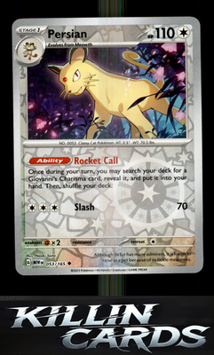 Reverse Holofoil Persian 053/165 Pokemon Uncommon SV: Scarlet & Violet 151 Card