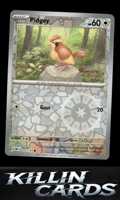 Reverse Holofoil Pidgey 162/197 Pokemon Common SV03: Obsidian Flames Card NM