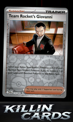 Reverse Holofoil Team Rocket's Giovanni 174/182 Pokemon Uncommon SV10: Destined