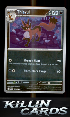 Reverse Holofoil Thievul 090/132 Pokemon Common ME01: Mega Evolution Card NM