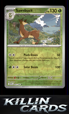 Reverse Holofoil Sawsbuck 007/086 Pokemon Uncommon SV: White Flare Card NM