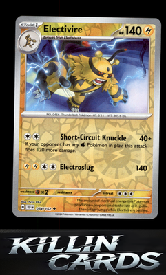 Reverse Holofoil Electivire 054/162 Pokemon Uncommon SV05: Temporal Forces Card