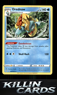 Drednaw 027/072 Pokemon Rare Shining Fates Card NM