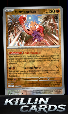 Reverse Holofoil Hitmonchan 107/165 Pokemon Uncommon SV: Scarlet & Violet 151 Ca