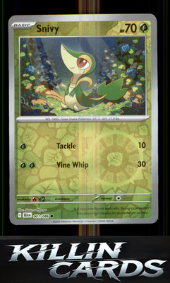 Reverse Holofoil Snivy 001/086 Pokemon Common SV: Black Bolt Card NM