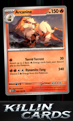 Arcanine 059/165 Pokemon Uncommon SV: Scarlet & Violet 151 Card NM