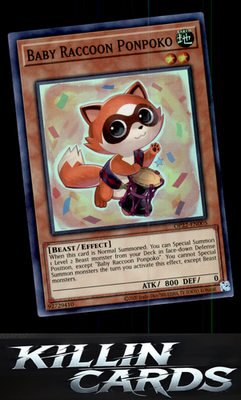 Baby Raccoon Ponpoko OP22-EN005 YuGiOh Super Rare OTS Tournament Pack 22 Card NM