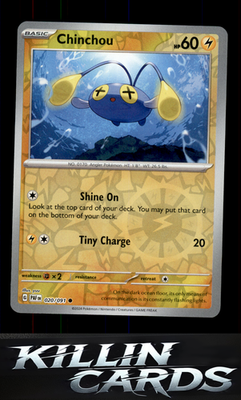 Reverse Holofoil Chinchou 020/091 Pokemon Common SV: Paldean Fates Card NM