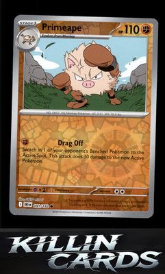 Reverse Holofoil Primeape 091/182 Pokemon Common SV10: Destined Rivals Card NM