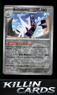 Reverse Holofoil Archaludon 070/131 Pokemon Rare SV: Prismatic Evolutions Card N