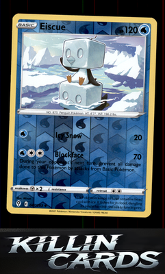 Reverse Holofoil Eiscue 047/203 Pokemon Uncommon SWSH07: Evolving Skies Card NM