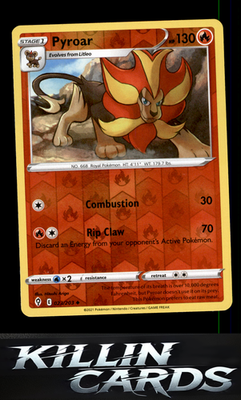 Reverse Holofoil Pyroar 023/203 Pokemon Uncommon SWSH07: Evolving Skies Card NM