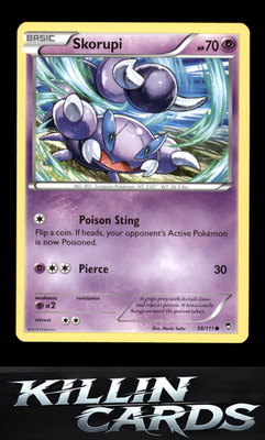 Skorupi 38/111 Pokemon Common XY - Furious Fists Card NM