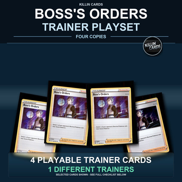 Pokemon TCG Boss's Orders Trainer Card Playset 4 Cards