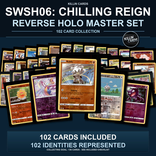 Pokemon TCG SWSH06: Chilling Reign Reverse Holo Master Set 102 Reverse Holo Card
