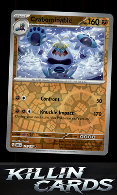 Reverse Holofoil Crabominable 115/197 Pokemon Uncommon SV03: Obsidian Flames Car