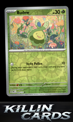 Reverse Holofoil Budew 004/131 Pokemon Common SV: Prismatic Evolutions Card NM
