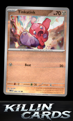 Reverse Holofoil Tinkatink 096/132 Pokemon Common ME01: Mega Evolution Card NM