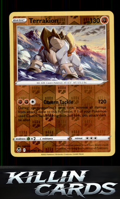 Reverse Holofoil Terrakion 097/195 Pokemon Holo Rare SWSH12: Silver Tempest Card