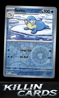 Reverse Holofoil Sealeo 044/191 Pokemon Common SV08: Surging Sparks Card NM