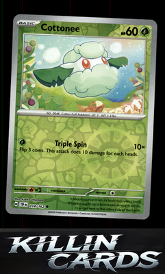 Reverse Holofoil Cottonee 014/162 Pokemon Common SV05: Temporal Forces Card NM