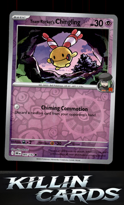 Reverse Holofoil Team Rocket's Chingling 085/182 Pokemon Common SV10: Destined R