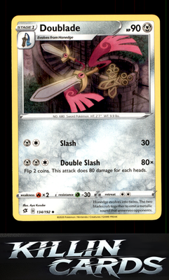 Doublade 134/192 Pokemon Uncommon SWSH02: Rebel Clash Card NM