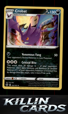 Crobat 105/195 Pokemon Holo Rare SWSH12: Silver Tempest Card NM