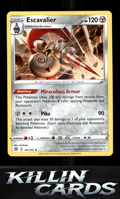 Escavalier 101/172 Pokemon Rare SWSH09: Brilliant Stars Card NM