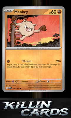 Mankey 056/165 Pokemon Common SV: Scarlet & Violet 151 Card NM