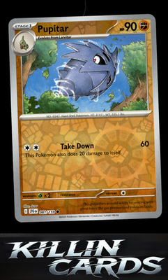 Reverse Holofoil Pupitar 081/159 Pokemon Common SV09: Journey Together Card NM
