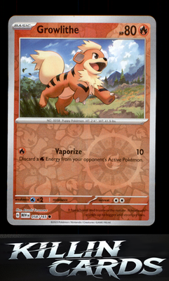Reverse Holofoil Growlithe 058/165 Pokemon Common SV: Scarlet & Violet 151 Card