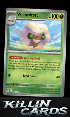 Whimsicott (Poke Ball Pattern) 008/131 Pokemon Rare SV: Prismatic Evolutions Car