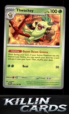 Thwackey 015/167 Pokemon Common SV06: Twilight Masquerade Card NM