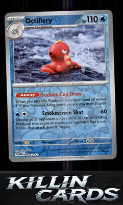 Reverse Holofoil Octillery 034/182 Pokemon Common SV04: Paradox Rift Card NM