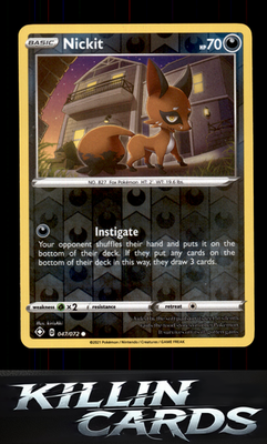 Reverse Holofoil Nickit 047/072 Pokemon Common Shining Fates Card NM