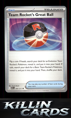 Team Rocket's Great Ball 205/217 Pokemon Uncommon ME: Ascended Heroes Card NM