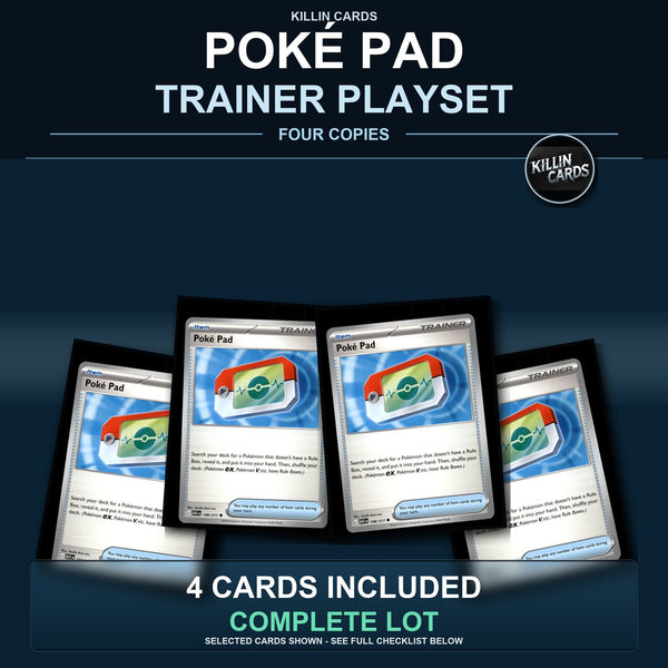 Pokemon TCG Poké Pad Trainer Card Playset 4 Cards