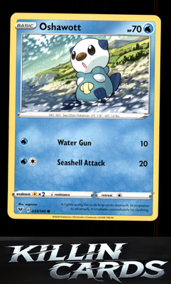 Oshawott 033/185 Pokemon Common SWSH04: Vivid Voltage Card NM