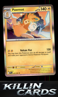 Pawmot 034/094 Pokemon Rare ME02: Phantasmal Flames Card NM