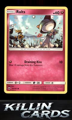 Ralts 91/147 Pokemon Common SM - Burning Shadows Card LP