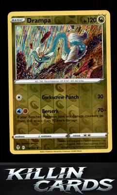 Reverse Holofoil Drampa 119/203 Pokemon Rare SWSH07: Evolving Skies Card NM