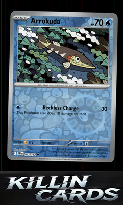 Reverse Holofoil Arrokuda 062/182 Pokemon Common SV10: Destined Rivals Card NM
