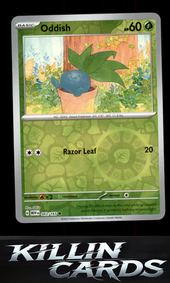 Reverse Holofoil Oddish 043/165 Pokemon Common SV: Scarlet & Violet 151 Card NM