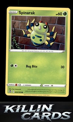 Spinarak 003/195 Pokemon Common SWSH12: Silver Tempest Card LP